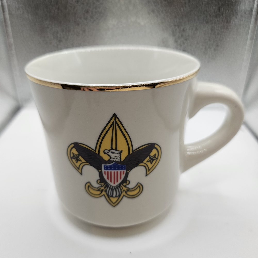 Boy Eagle Scout Emblem Gold Rim Mug